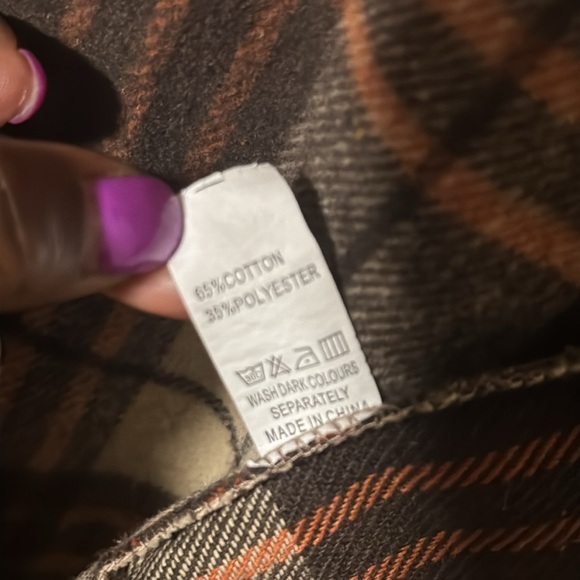 Oversized Lumberjack Brown Plaid Button Shirt - Picture 5 of 16